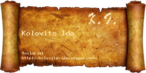 Kolovits Ida névjegykártya